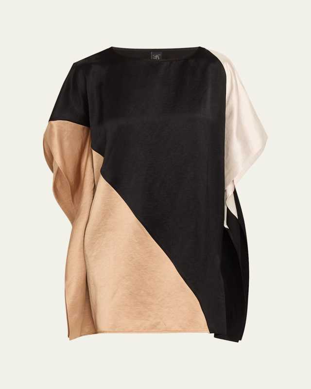 Dia Short Colorblock Linen Dress